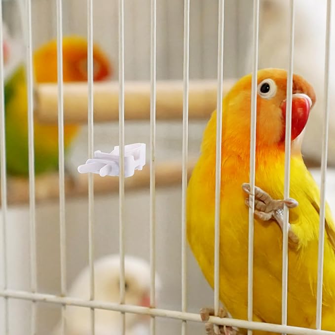 10 Pieces Bird Cage Food Clips Bird Cage Food Holder Parrot Fruit Vegitable Bracket Pet Feeder Clip Accessory for Parakeet Budgie Cockatoo Macaw Cockatiel and Other Animals