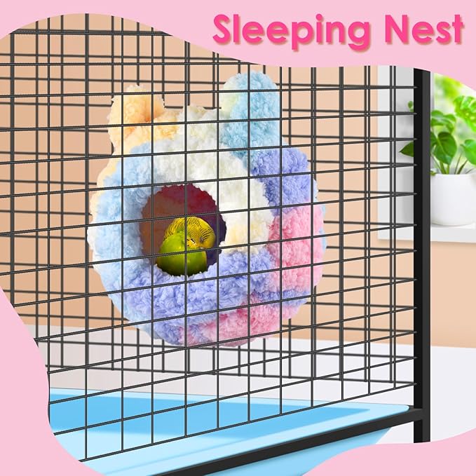 KATUMO Bird Nest, Conure Breeding Nest Parrotlet Snuggle Hut Canary House Bed for Conure Lovebird Canary Finch Coneshape Birds Hamster Small Pets