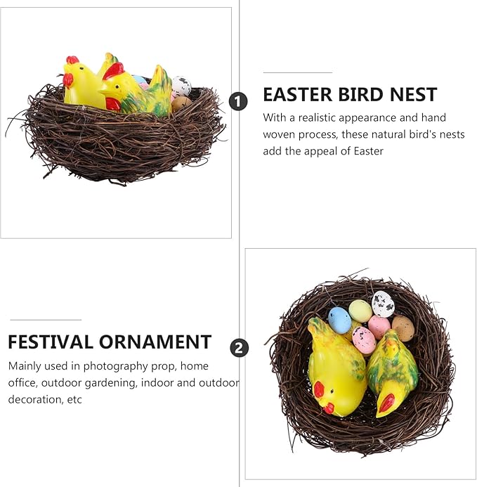 Yardwe Lovely Easter Simulation Eggs for Spring Decorations Bird Nest Eggs for Home Party and Holiday Ornamentation for Easter Celebrations
