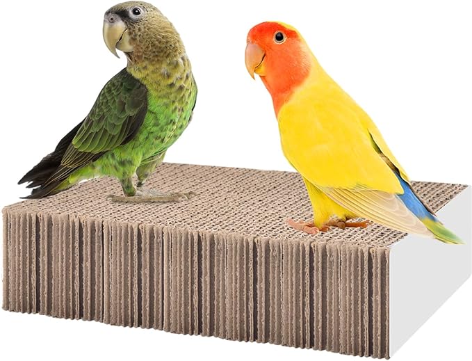 KATUMO Parrot Toys, 7.87 Inch Conure Shredder Foraging Chew Toys Bird Perch Stand Cardboard for Parakeet Cockatiel Canary Conure Mynah Small Parrots