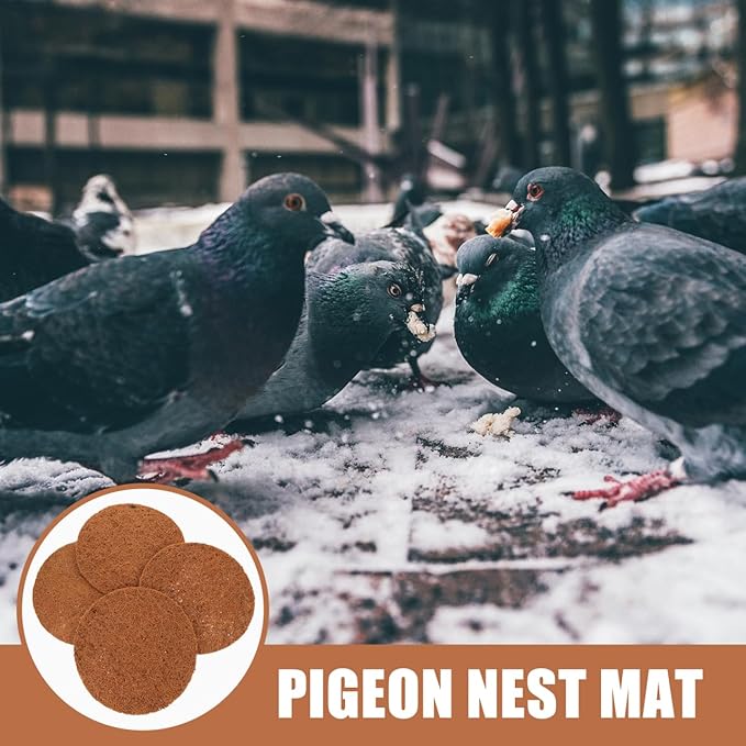 Mipcase Replaceable Pigeon Nest Cushion 8.46In Natural Coconut Fiber Breathable Bird Breeding Mat for Small Birds Parrot Dovecote Accessories