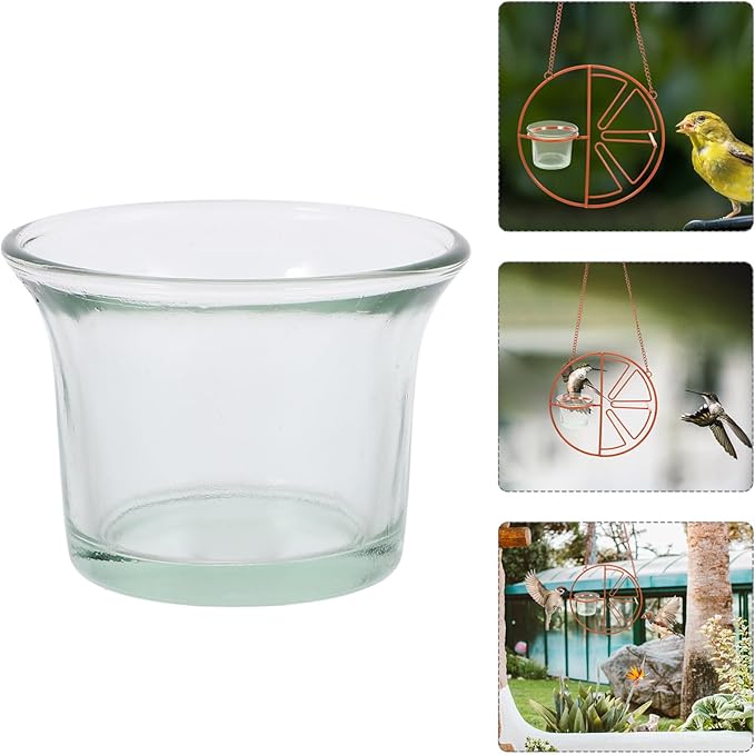 Unique Hanging Glass Bird Feeder Durable Outdoor Accessory for Balcony Garden Multifunctional Feeding Tool for Parrots Wild Birds Enhances Nature Connection Garden Decor