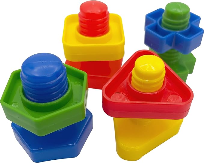 1059 Pk4 Jumbo Bird Bolts - Brightly Colored Plastic Interactive Foot Toys, Big Chunky Pieces, Easy to Turn, Excellent for Medium Size Pets Like African Grey Cockatoo Amazon