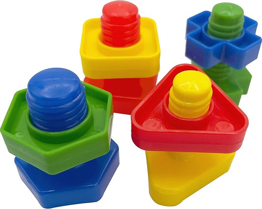 1059 Pk4 Jumbo Bird Bolts - Brightly Colored Plastic Interactive Foot Toys, Big Chunky Pieces, Easy to Turn, Excellent for Medium Size Pets Like African Grey Cockatoo Amazon