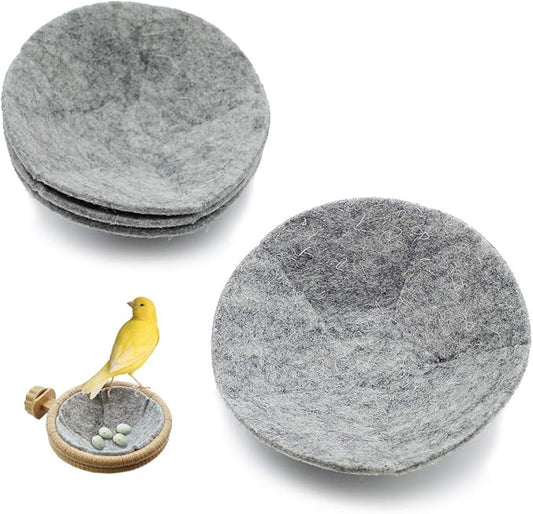 FOIBURELY 4 Canary Finch Nesting Wool Felt Pads(4.1 inch)
