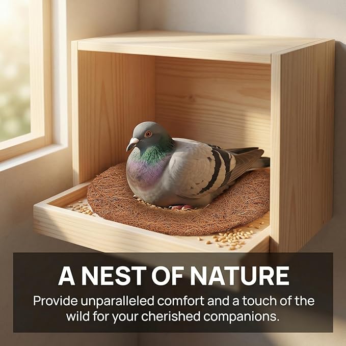 POPETPOP 10 Pcs Bird Nesting Pads, Coconut Palm Silk Pigeon Nest Mat, Bird Nesting Material, Parrots Nesting Box Pads for Pet Parakeet Breeding Hatching, Pigeon Supplies
