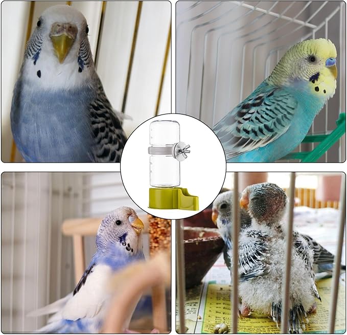 Automatic Bird Water Feeder - Bird Food Drinker, 140ml Large Capacity Parrots Water Feeder, Suspended Parakeets Feeders | Parrot Water Dispenser for Finches, Starlings, Blackbirds, Parrots