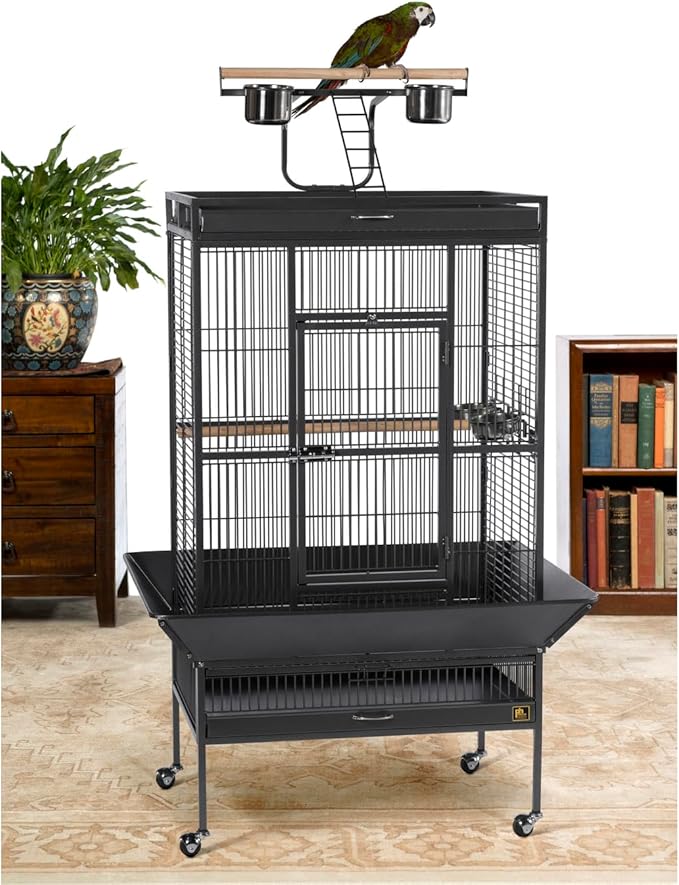 Prevue Hendryx Signature Select Series Wrought Iron Bird Cage in Black