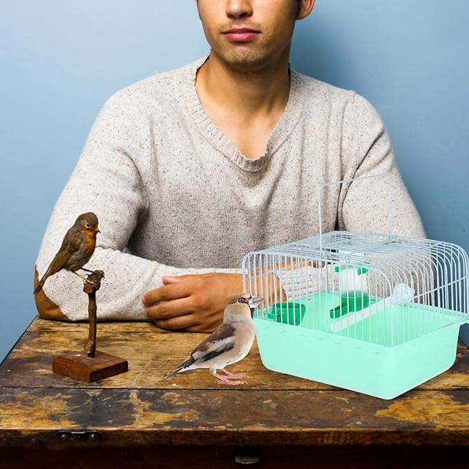 BESPORTBLE Portable Bird Cage for Cockatiels Spacious Travel Carrier with Feeder Waterer Durable Metal Design for Birds for Parrots and Lovebirds Comfortable Versatile Environment