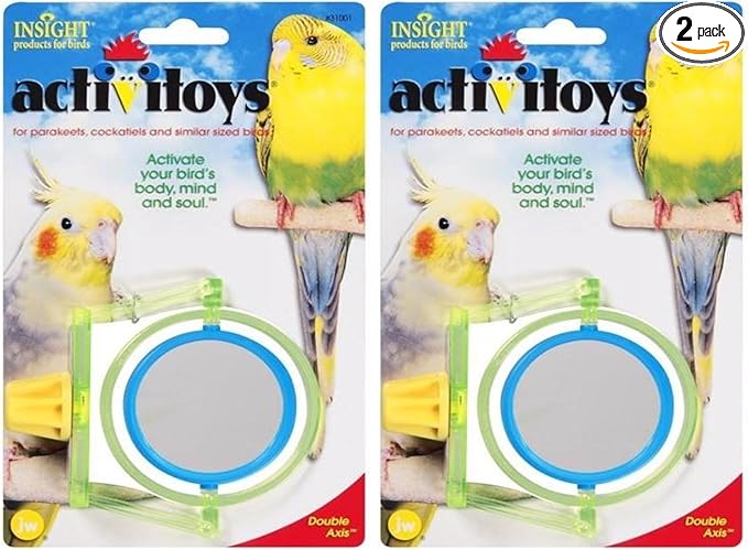 JW Pet Company Activitoy Double Axis Small Bird Toy, Colors Vary (Pack of 2)