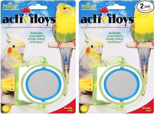 JW Pet Company Activitoy Double Axis Small Bird Toy, Colors Vary (Pack of 2)