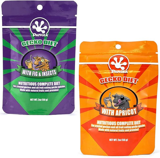 Pangea Gecko Diet Fig & Apricot Bundle - 2oz Fig & Insects and Apricot