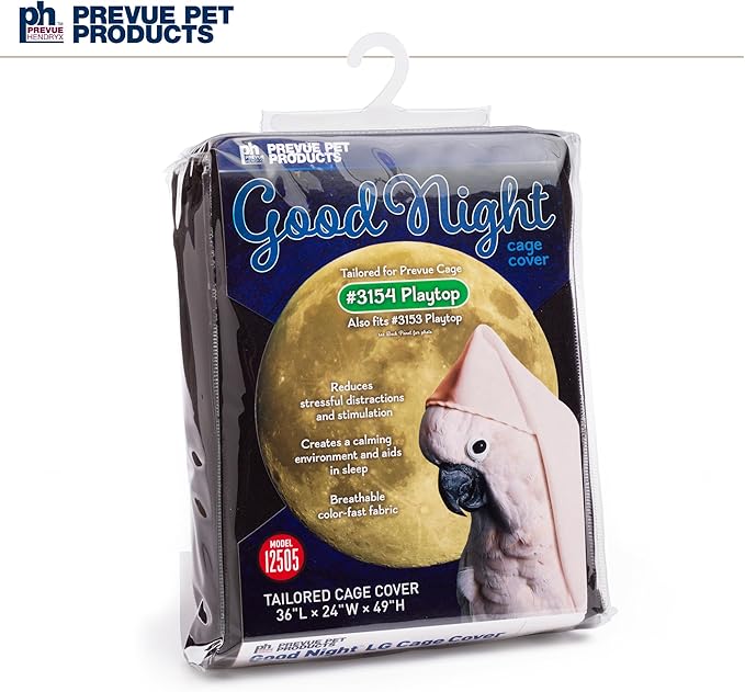 Prevue Pet Products Large Bird Cage Cover - 12505 Black 36" L x 24" W x 49" H