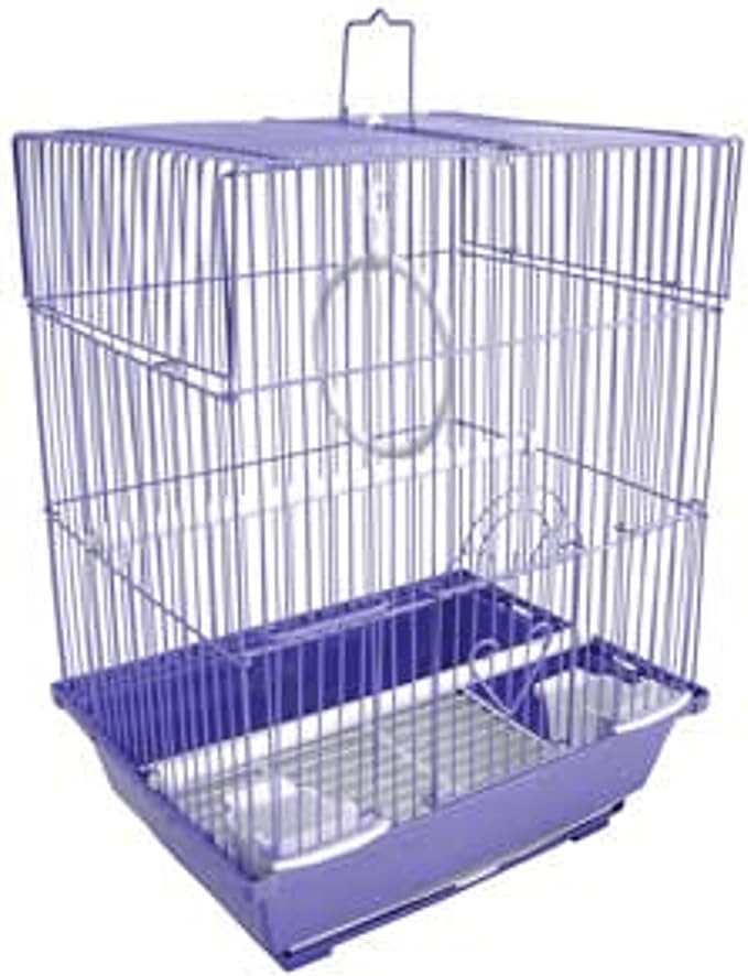YML Flat TOP Parakeet Bird CAGE, Medium, Purple