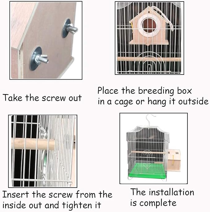 kathson Parakeet Nesting Box,Bird Nest House,Parrots Breeding Mating Hut,Cockatiel Nesting Box for Budgie,Lovebirds,Conure,Canary,Finch and Small Medium Birds,L