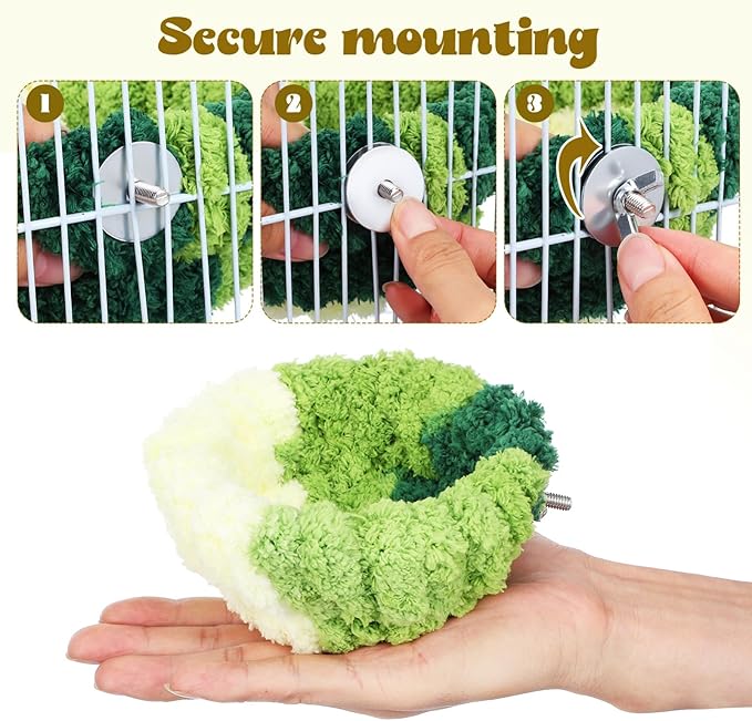 GANAZONO Parrot Nest House Bed - Cozy Plush Nest for Birds Perfect for Conures and Parakeets Winter Retreat Easy to Install 5.11 X 5.11 X 3.14 Inches