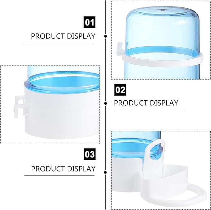 Hamster Water Bottle Bird Feeder- 3Pcs Bird Water Dispenser for Cage, Automatic Feeder, Food for Cage Pet Parrot Budgie Loves Cockatiel Automatic Rabbit