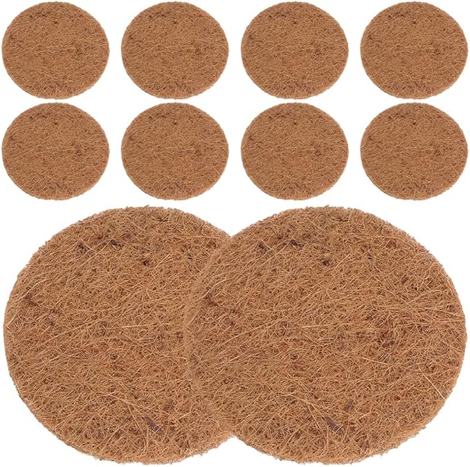OUNONA Coconut Fiber Nesting Pads 10-Pack 5.90 Inch Round Bird Nest Mats Soft Natural Substrate for Pigeon Breeding and Pet Bird Nesting