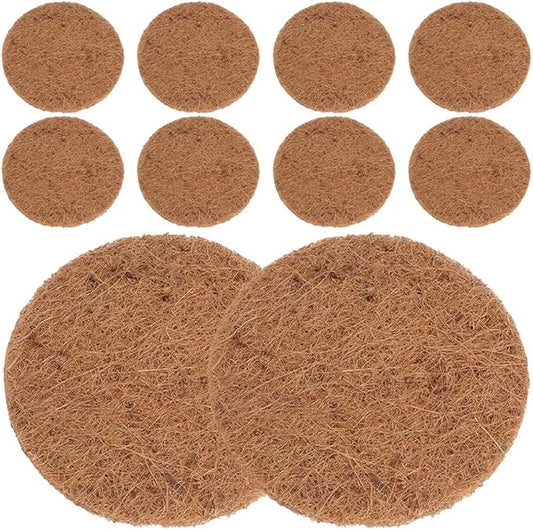 OUNONA Coconut Fiber Nesting Pads 10-Pack 5.90 Inch Round Bird Nest Mats Soft Natural Substrate for Pigeon Breeding and Pet Bird Nesting