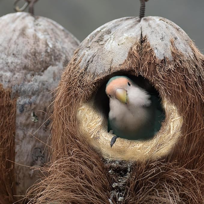 Natural Mixing Bird Nesting Materials,4 Kinds of Material Professional Ratio Matching Nesting Material Pads for Bird,Bird Nesting Material for Budgie,Parrot,Finche,Canaries,Other Birds（1.4oz/40g）