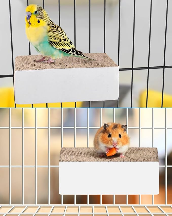 KATUMO Conure Toys, 4.7 Inch Cockatiel Foraging Shredder Chewing Toys Parakeet Perch Stand Bird Cage Assessory for Lovebird Parrotlet Small Birds