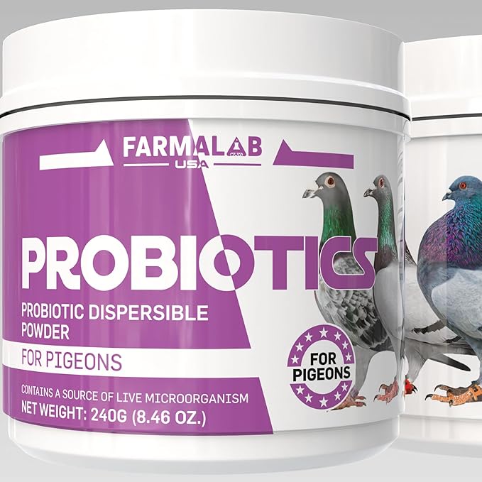 Probiotics Powder Pet for Pigeons, para Palomas, Quail, Doves, Columbidae Birds (240 gm) Farmalab