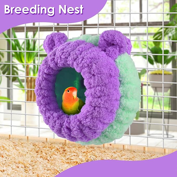 KATUMO Bird Nest, Conure Breeding Bed Parrotlet Snuggle Bed Lovebird Nest for Conure, Lovebird, Canary, Finch, Hamster (Less Than 5 inches Long)