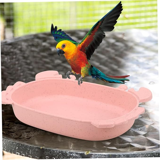 Parakeet Bath Tub for Cage Crab Themed Accessory with Non Slip Base for Parrots and Outdoor Birdcage Bathtub for Parrot Parakeets Cockatiels Canary