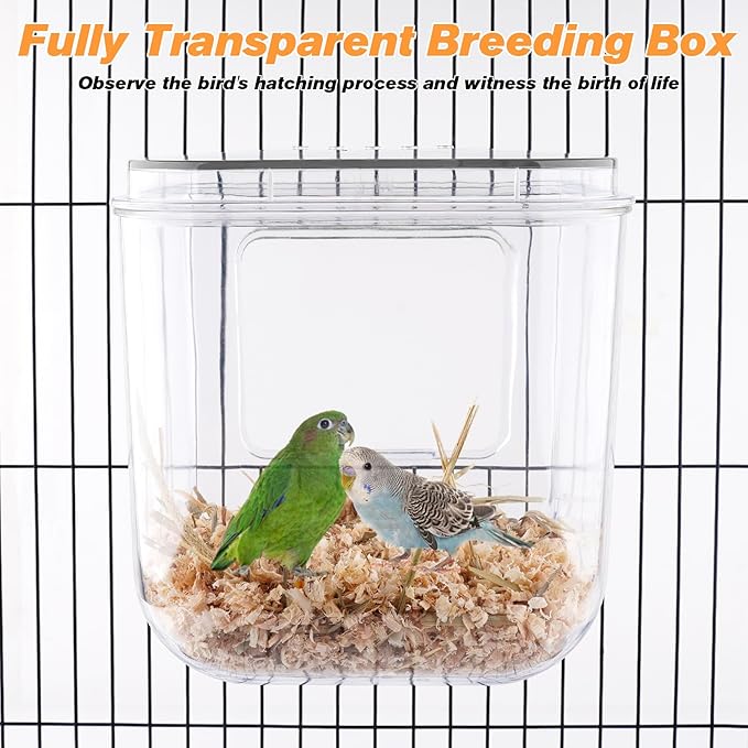 No Mess Automatic Bird Feeder with Hooks Hanging,2 in 1 Bird Bath for Cage,Multifunctional Bird Food Container Bathing Tubs,Parrot Seed Feeders Bird Cage Accessories for Budgies Lovebirds Cockatiels