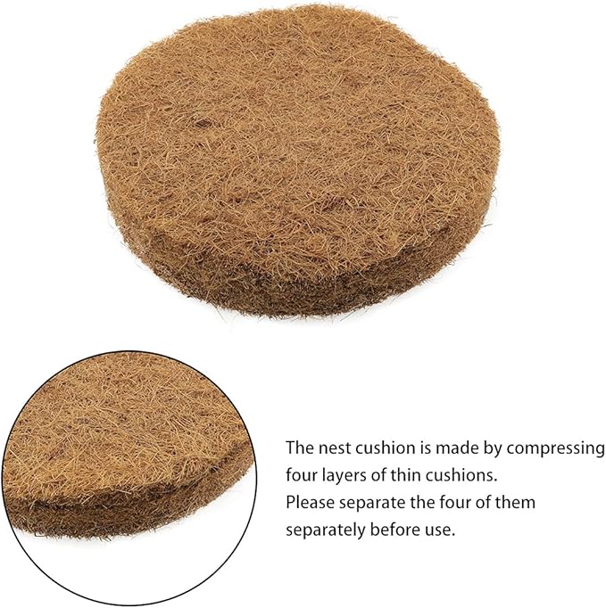 4pcs Breathable Dry Grass Mattress 215x10mm Bird Nesting Pads Natural Fiber Parrots Breeding Nests Bird Eggs Mat for Birds