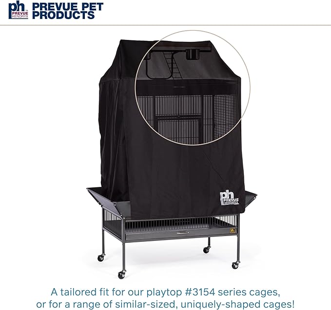 Prevue Pet Products Large Bird Cage Cover - 12505 Black 36" L x 24" W x 49" H