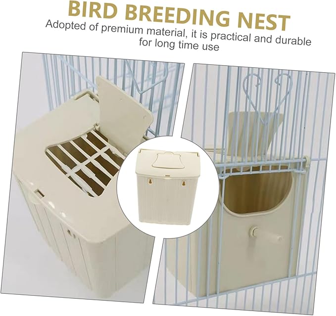 Bird Cage Feeder Parrot Breeding Nest Plastic Cockatiel Breeding Box Screw Mount Bird Nest House Cage Tree Habitat for Canary Budgie