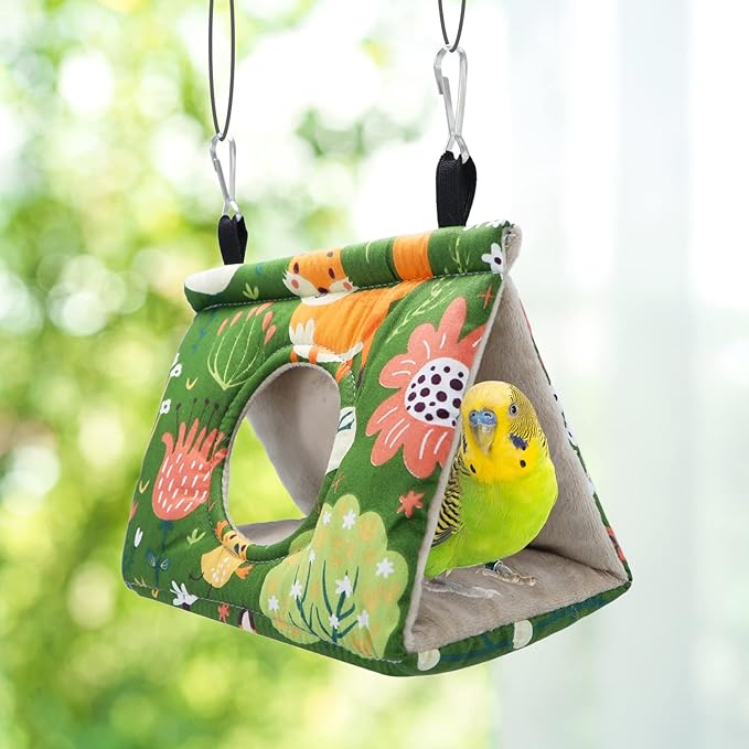 Bird Nest House Winter Warm Snuggle Hut Bird Bed Hanging Hammock for Parrots Budgies Parakeets Caique Senegal Cockatiels Conures