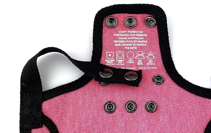 DOWN UNDER OUTDOORS Medium-Large Chicken Saddle with Adjustable Straps, Chicken Apron, Poultry Saver, Pet Supplies, Including Shoulder Cover (Pink)
