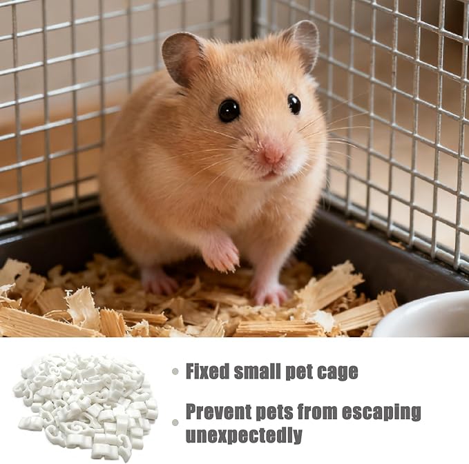 100 Pcs Detachable Pet Cage Door Clip, Wire Cage Clips， Crate Door Buckles for Small Pet Cage Birds, Rabbits and Hamsters