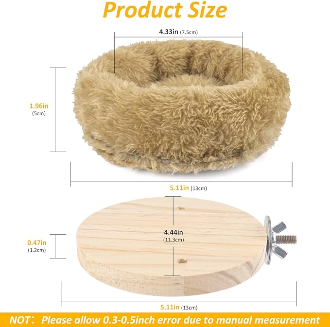 DBNESS Small Bird Nest for Cage, Removable Plush Parrot Hammock Warm Resting Perch Platform for Budgies Cockatiel Conure Parakeet Hamster Washable Breeding Sleeping Lay Eggs Nesting