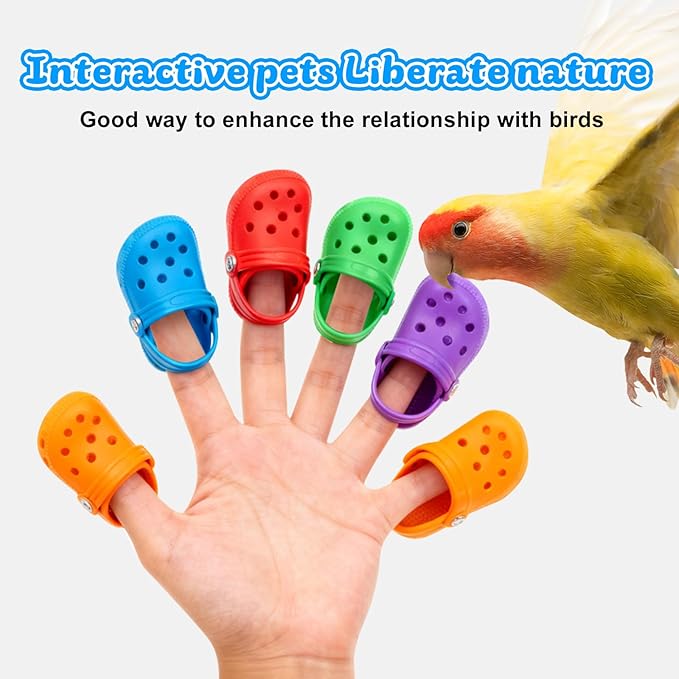 Bird Interactive Toys -1 Mini Ball & 5 Random Color Mini Shoes, Chewable Bird Cage Enrichment Toys for Parakeets Cockatiels Small Birds
