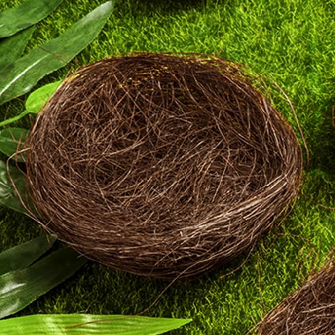 Mipcase 16Pcs Artificial Bird Nests Small Faux Garden Bird Nest Decorations for Easter Party Photography Props and Birdcage Accessories 2.75X2.75X1.96In