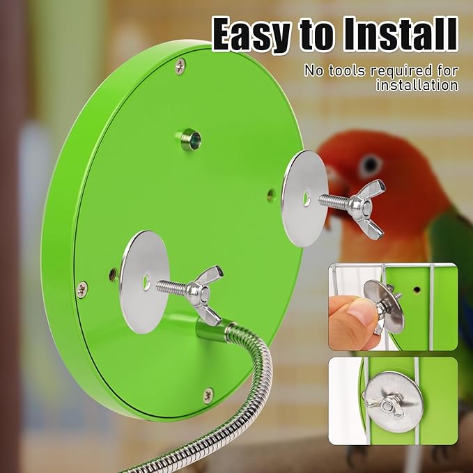 Bird Heater for Cage,Thermostatical Bird Warmer with Mirror to Snuggle up 12V Bird Cage Heating Plate for Cockatiel,Parakeets,Parrots,African Grays