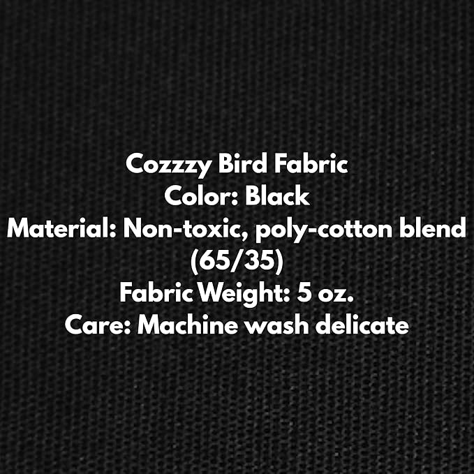 Cozzzy Bird Model 4032 DT Cage Cover 64" H Poly-Cotton Black for Dome Top Bird Cages 38"–40" W x 30"–32" D for Extra Large Parrots Sleep and Light Reduction