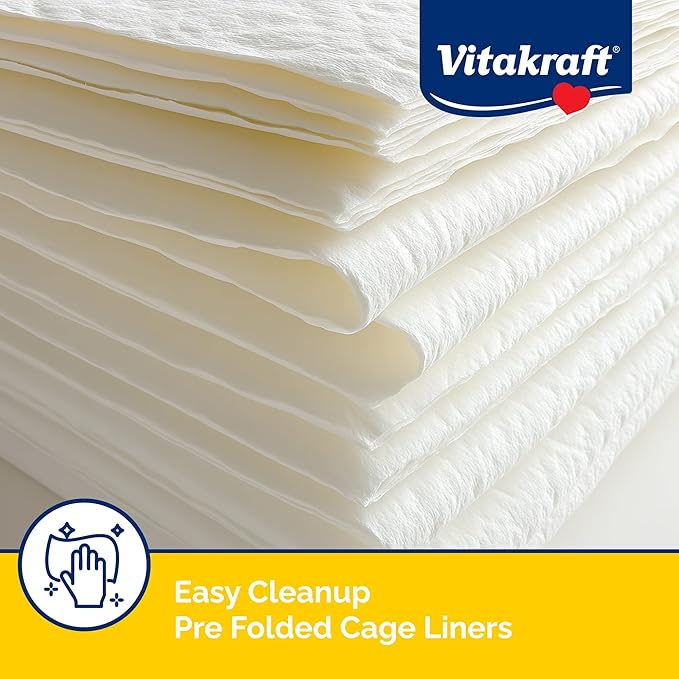 Vitakraft Cage Liners for Birds - For Parrot, Parakeet, Conure, and Cockatiel Cages White 20" X 18" 7 Count, Premium Absorbent Liner