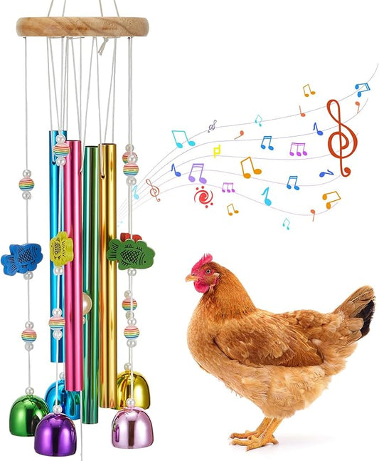 WinnerWhy Chicken Chew Toys for Coop Multicolor Chicken Wind Chime Enrichment Toys Art Hanging Decoration for Bird Parrot Parakeet Budgerigar Lovebird