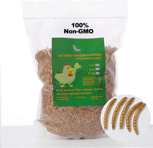 44LB Non-GMO Dried Mealworms, 100% Natural Large Size No Moisture, Mealworms for Chickens, Birds, Hedgehog, Hamster, Fish, Reptile, Turtles