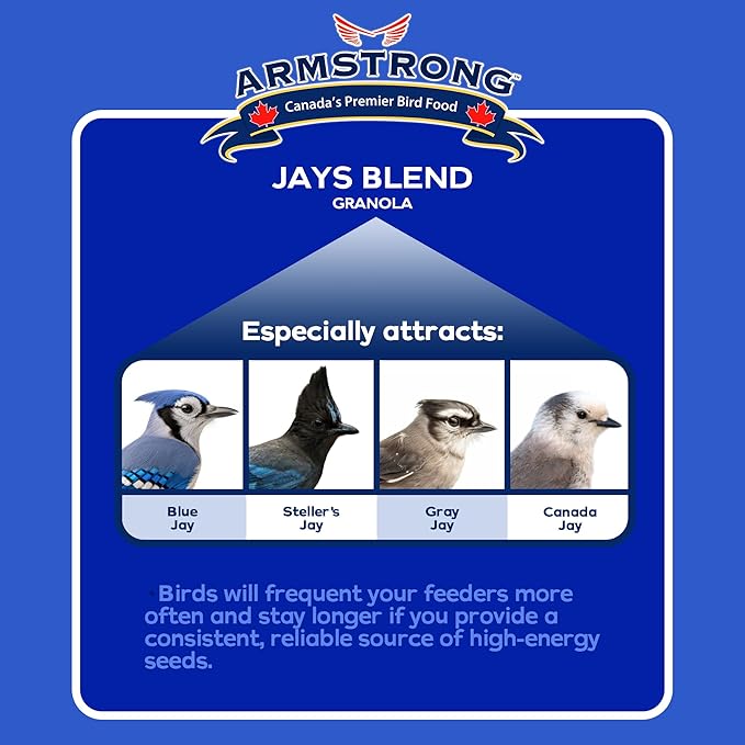 Armstrong Wild Bird Food Royal Jubilee Jays Blend Granola Stack, 4.94oz – High-Energy Treat with Sunflower Seeds, Peanuts & Corn - Ideal for Granola Stack Feeders