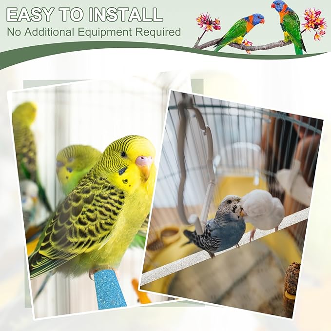 Parrot Perch, Wooden Parrot Perch Stand Toy, Paw Grinding Stick, Bird Cage Accessories, 7.87 x 0.8in (6 Colors, 6 Pcs) Birds Toys Intended for Cage/Parakeets/Conure/Budgie