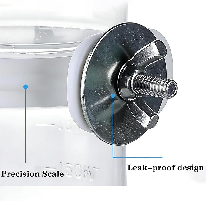 Automatic Bird Water Dispenser Cage Hanging Water Feeder with Anti-Spill Design for Parakeet Canary Small Parrot Lovebirds (2PCS 140ml Water Dispenser)