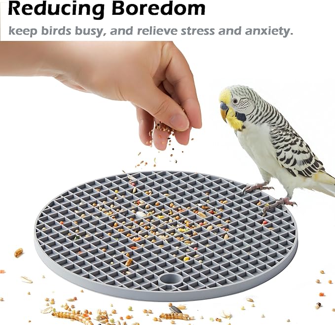 2Pcs Bird Foraging Toys Puzzle, Bird Slow Feeder Mats, Interactive Parrot Foraging Toys to Increase Feeding Time, Bird Enrichment Toys for Parakeet, Cockatiel, African Grey, Conure, Budgies