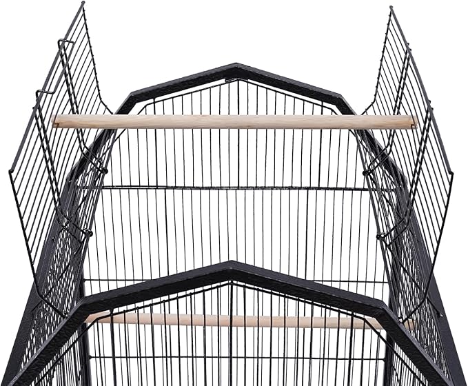 39.9 Inch Bird Cage Parakeet Cage with Rolling Stand and Play Open Top Iron Bird Flight Cages for Parrot Lovebirds Finches Canaries Parakeets Cockatiels Budgie Parrotlet Conures
