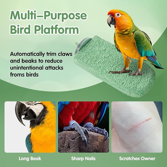 3Pcs Beak Grinder for Birds: Parakeet Beak Grinding Stone&Nail Trimming Perch-Flat Perches for Bird Cages,Budgie Cage Accessories