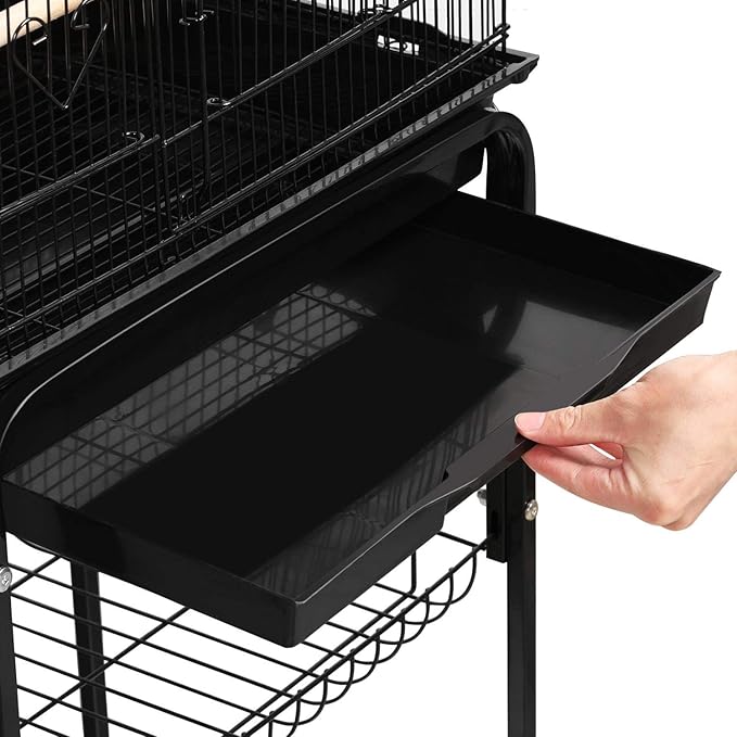 Topeakmart Open Play Top Large Parakeet Small Parrot Bird Cage with Stand for Budgies Finches Canaries Lovebirds